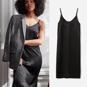 EVERLANE The Party Slip Dress Black 6